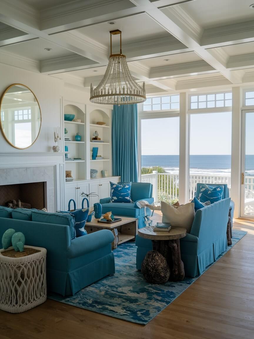 View of 27+ Coastal Living Room Ideas to Bring the Beach Home