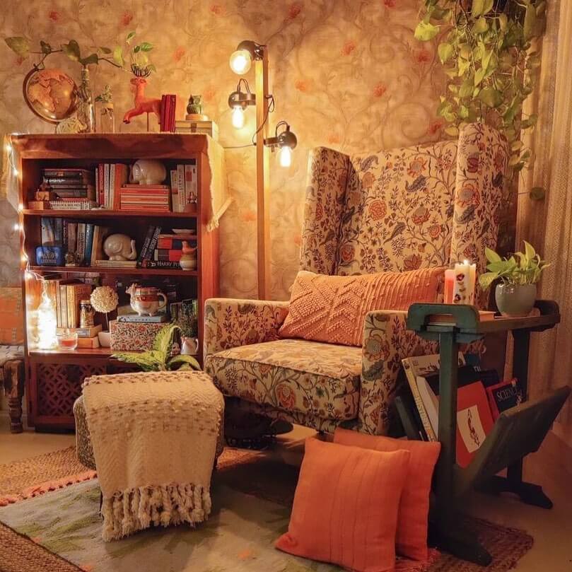 Eclectic Vintage Reading Nook