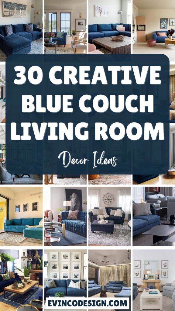 Creative Blue Couch Living Room Decor Ideas