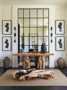 Grid Mirror Design 23+ Entryway Picture Wall Ideas to Create a Stunning First Impression
