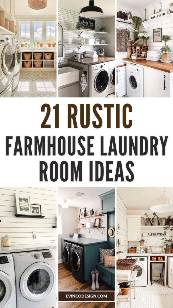 21 Rustic Farmhouse Laundry Room Ideas for a Budget-Friendly Makeover