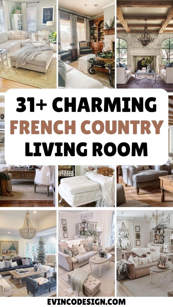 Charming French Country Living Room Ideas with Hutch Decor