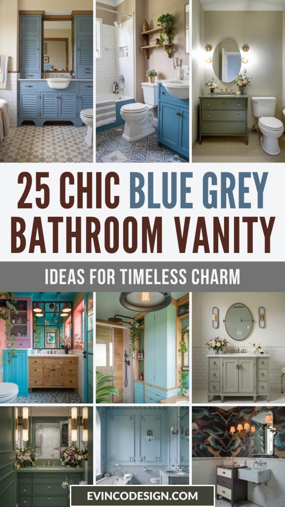 Chic Blue Grey Bathroom Vanity Ideas for Timeless Charm