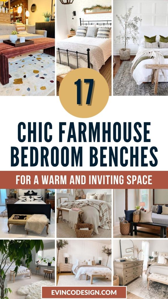 Chic Farmhouse Bedroom Benches for Modern Country Style