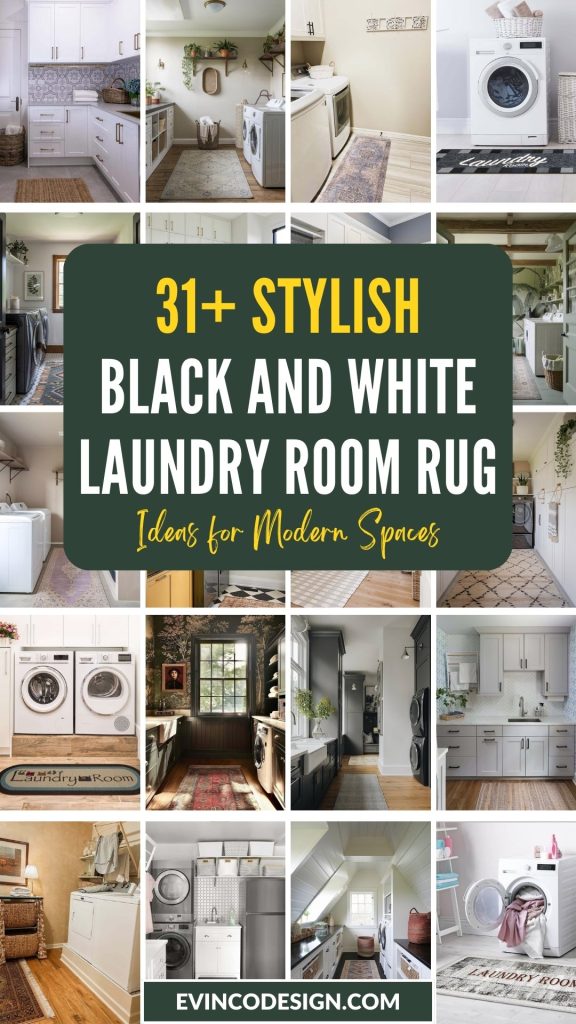 Stylish Black and White Laundry Room Rug Ideas for Modern Spaces