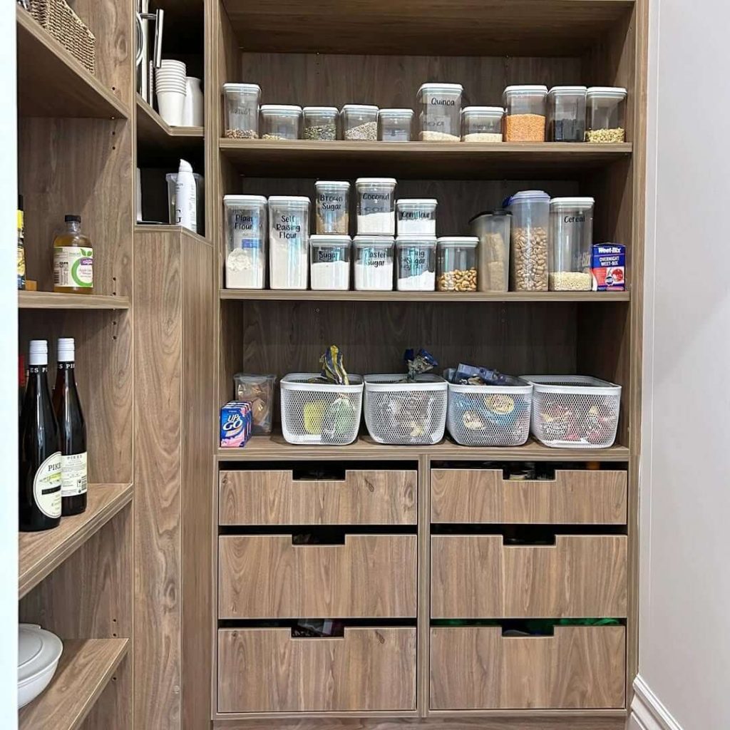 Spacious Walk-In Pantry with Custom Shelving