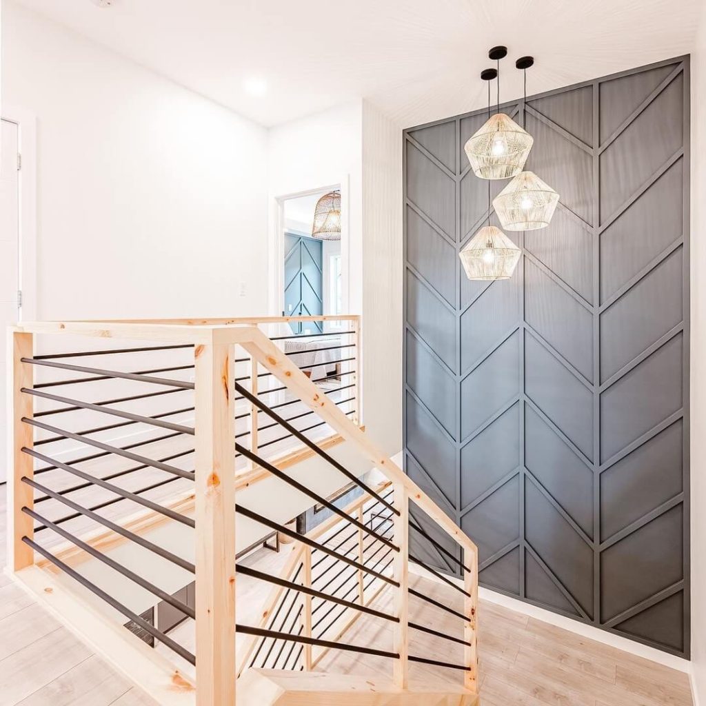 1. Make a Statement with Geometric Wall Paneling