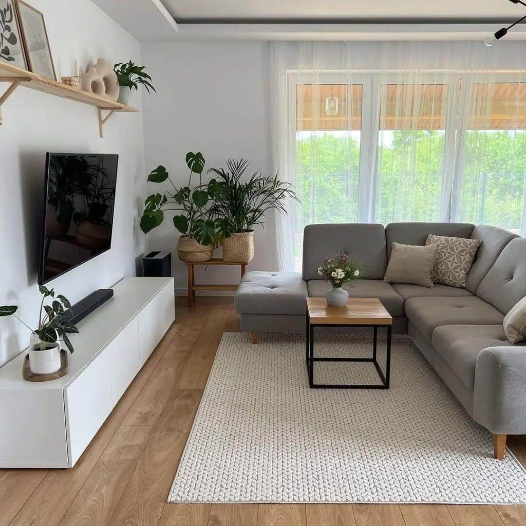 10. Create Calm with Greenery and Gentle Geometry