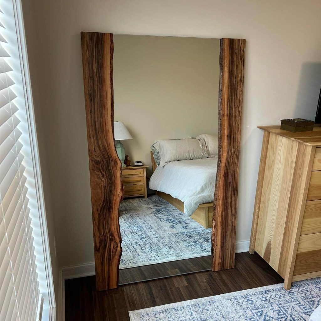 11. Highlight Natural Beauty with a Live Edge Wood Mirror