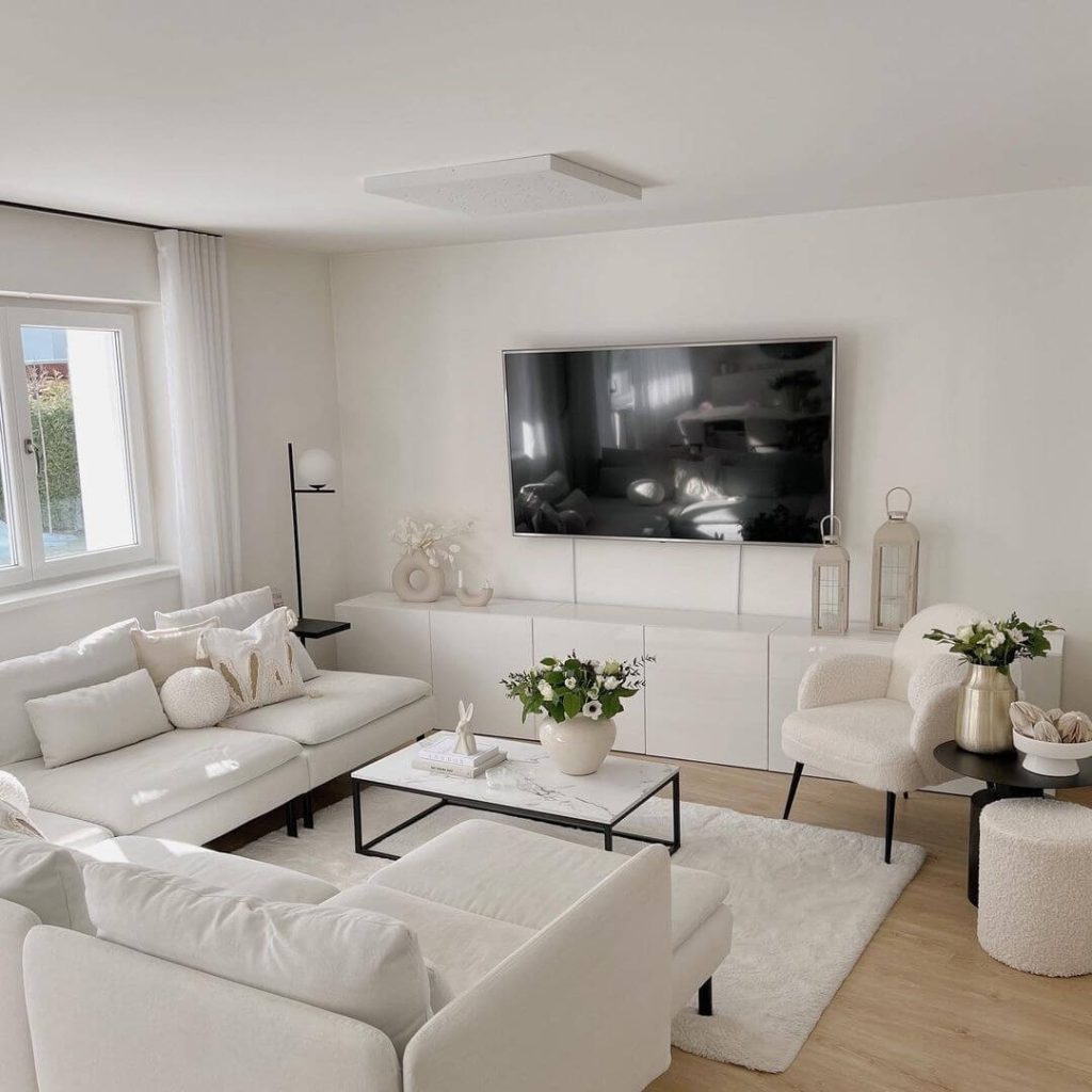 11. Embrace All-White Minimalism for a Serene Look