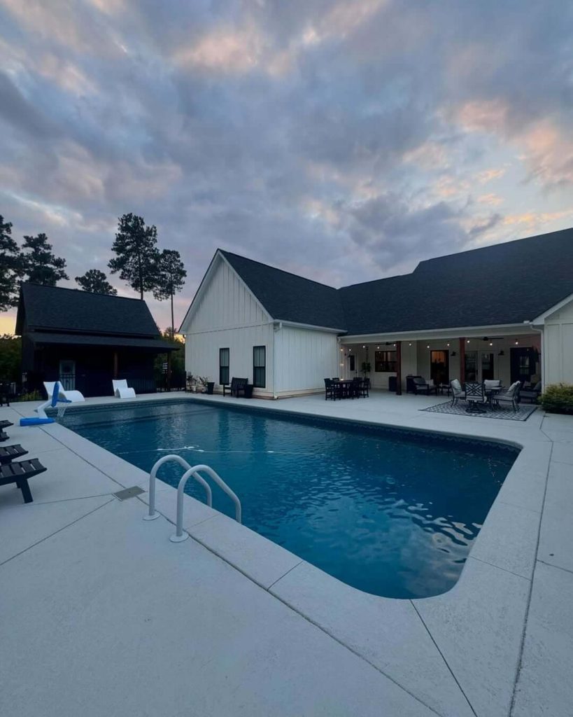 11. Poolside Farmhouse Living at Its Finest