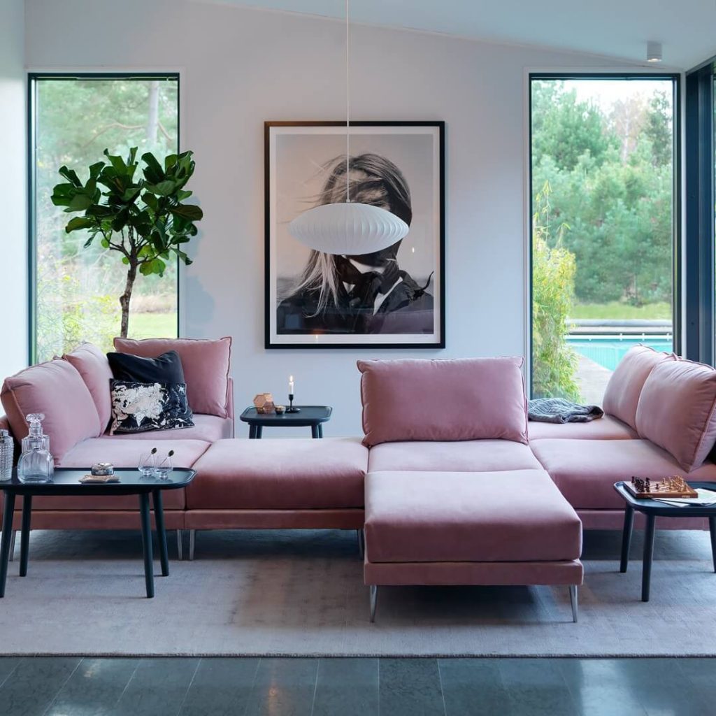 12. Add a Pop of Color with a Statement Sofa