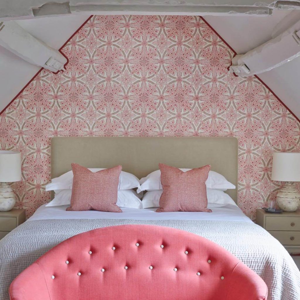 13. Pattern Play in a Pink Loft Retreat