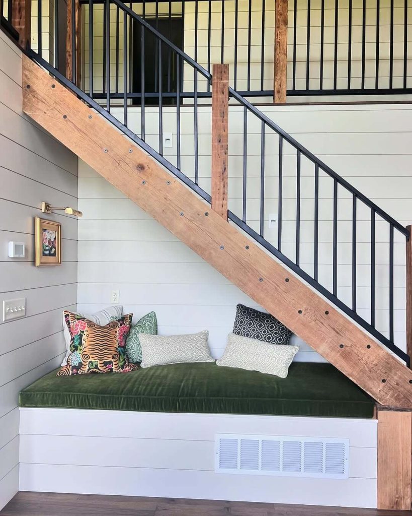 13. Relaxed Understairs Retreat with a Bold Touch