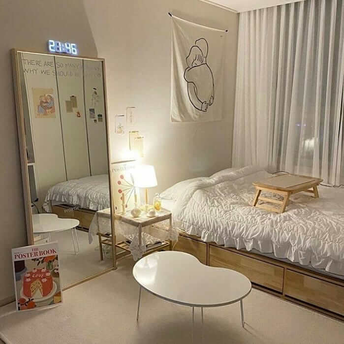 15. Optimize Small Spaces with a Slim Mirror and Built-In Display