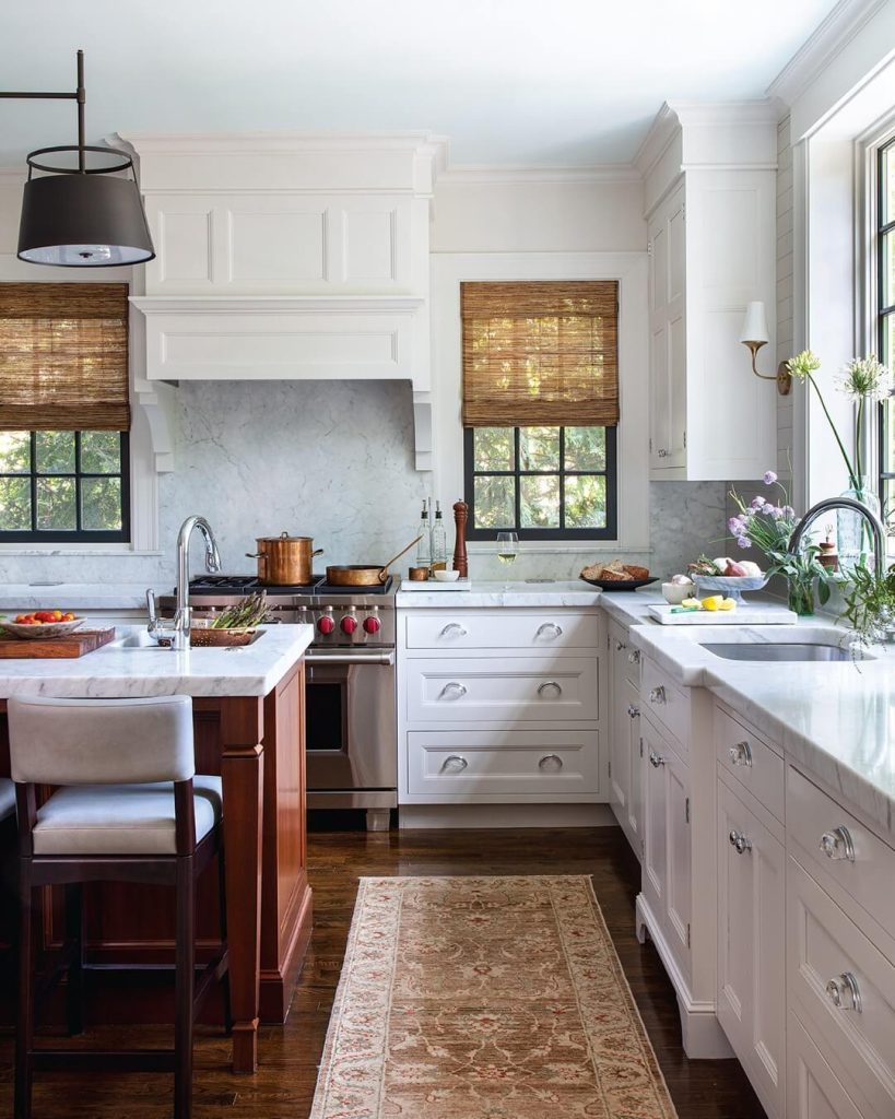 16. Classic Meets Rich Contrast with Dark Accents