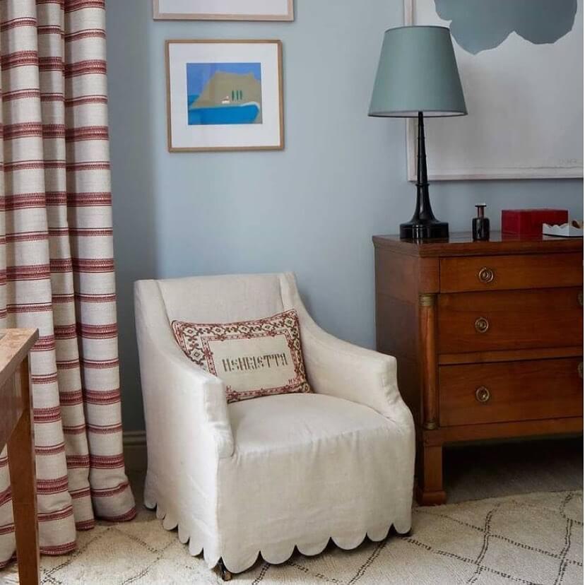 17. Linen Skirted Chair with Whimsical Details