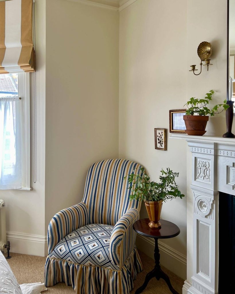 18. Striped Skirted Armchair for Classic British Style