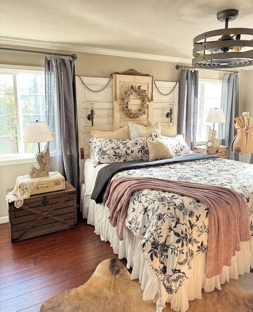 2. Use Repurposed Doors as a Statement Headboard