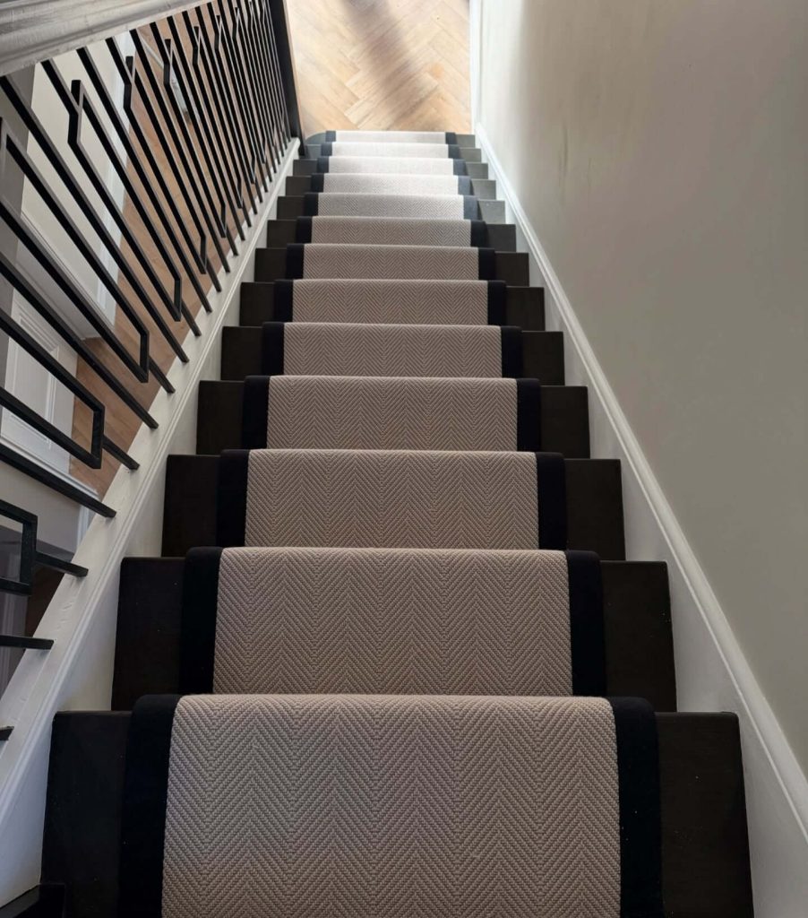 2. Modern Contrast with Bold Striped Geometry