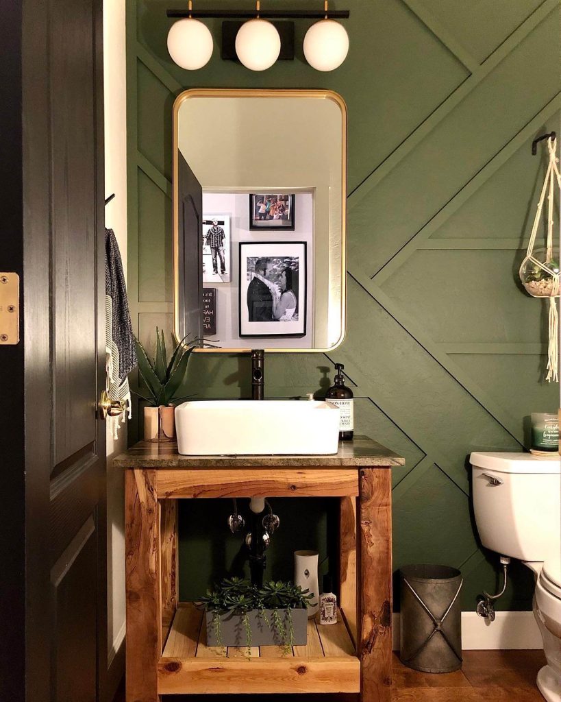 20. Forest Green and Rustic Wood for Earthy Warmth