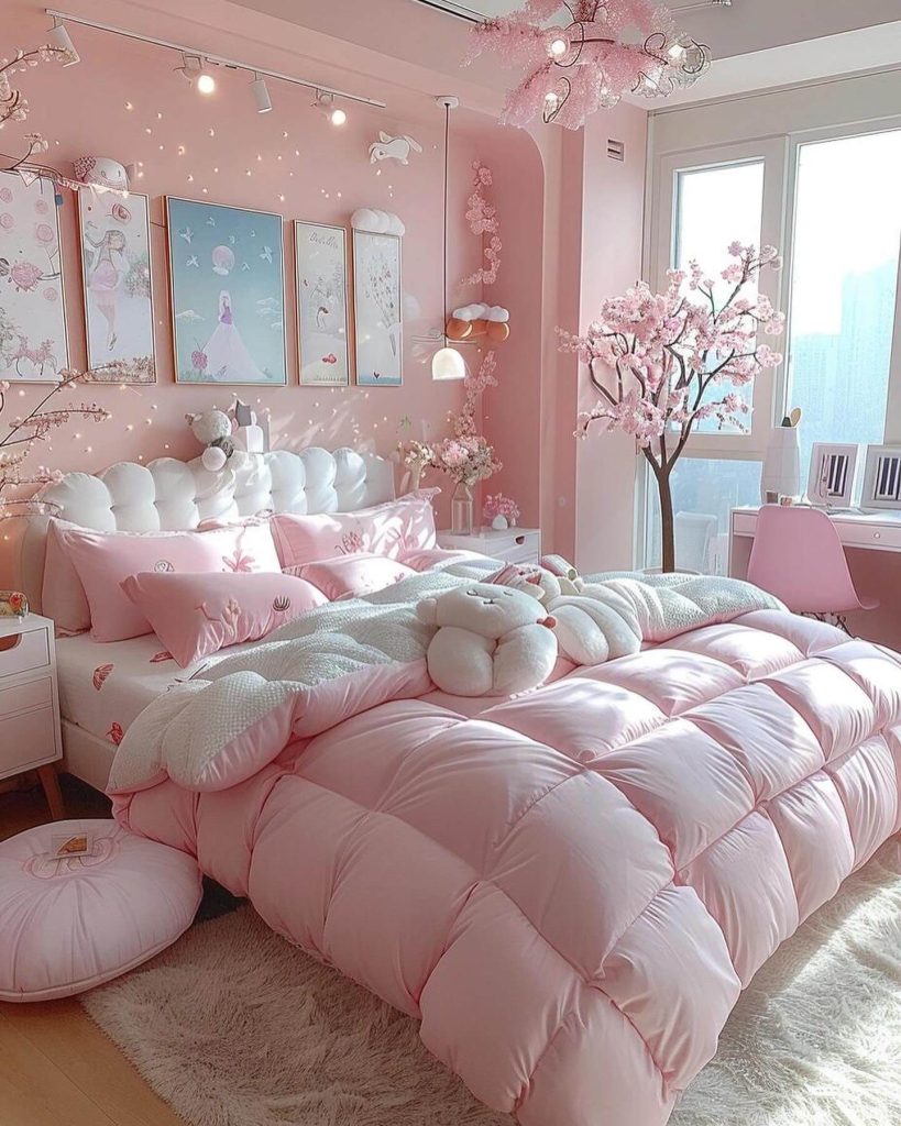 21. Nature-Inspired Tranquility with Blush and Green