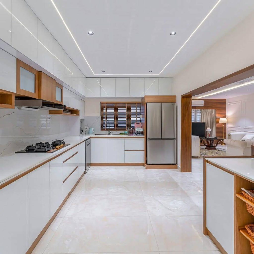 27. Contemporary Zen with Warm Wood Accents