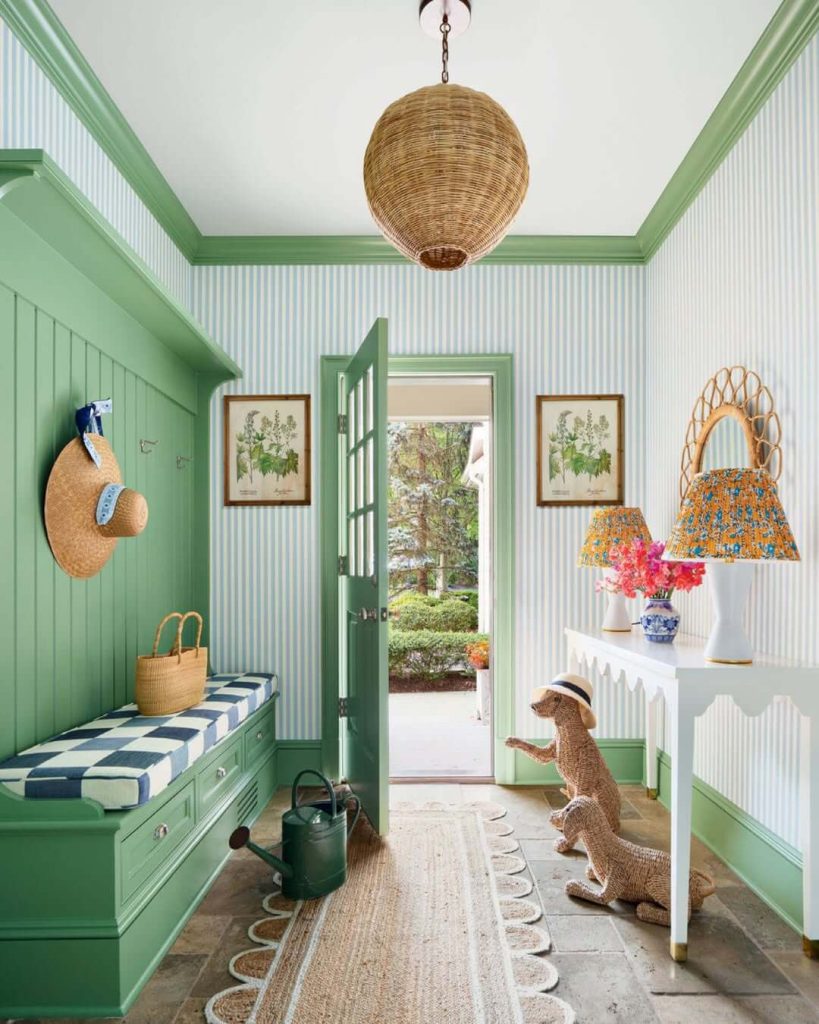 3. Fresh Farmhouse Charm with Vertical Stripes