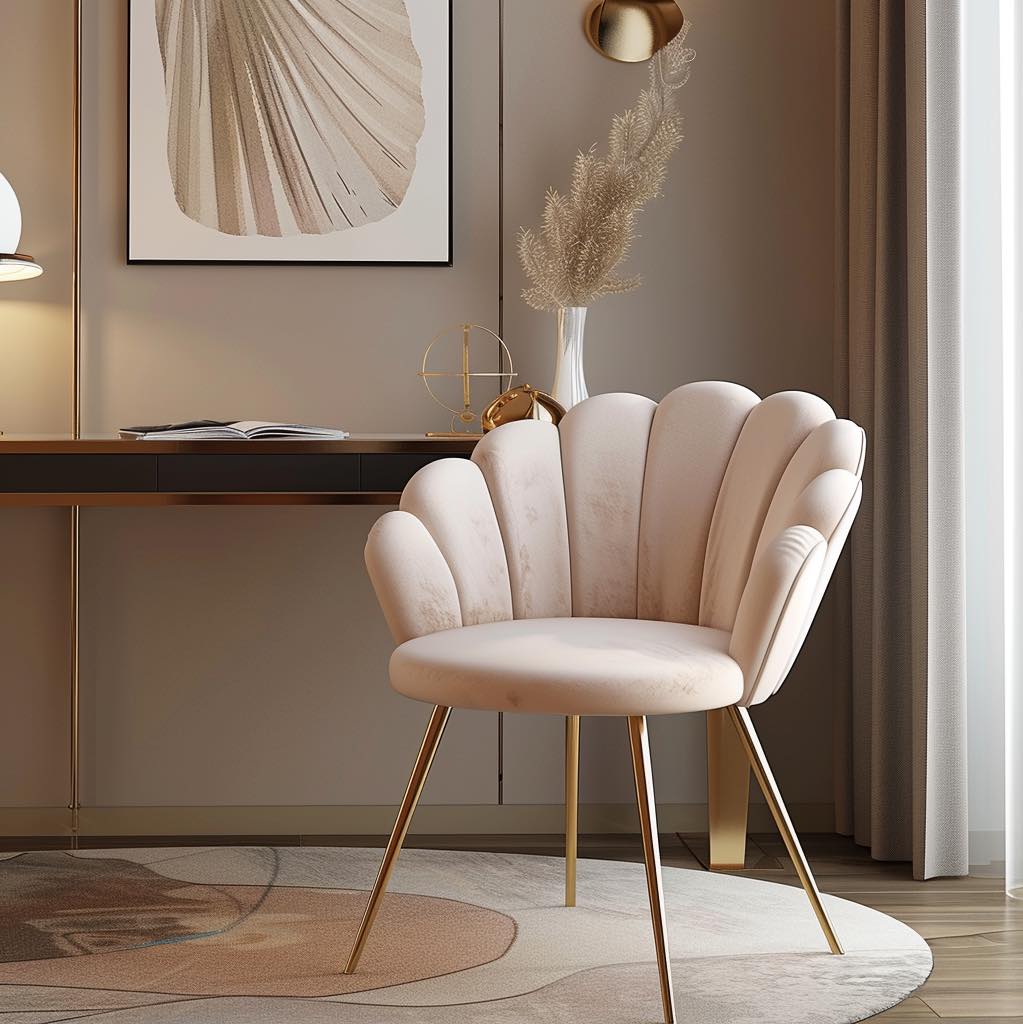 3. Chic Shell Chair for Glamorous Vibes