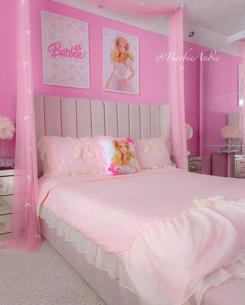 32. Barbiecore Dream Room in Pastel Perfection