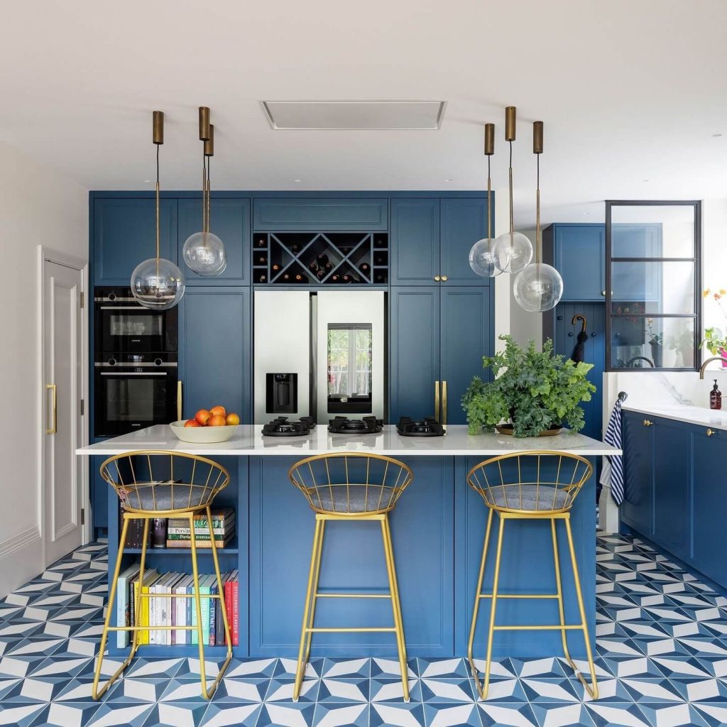 4. Bold Geometry and Brass in a Statement-Making Kitchen