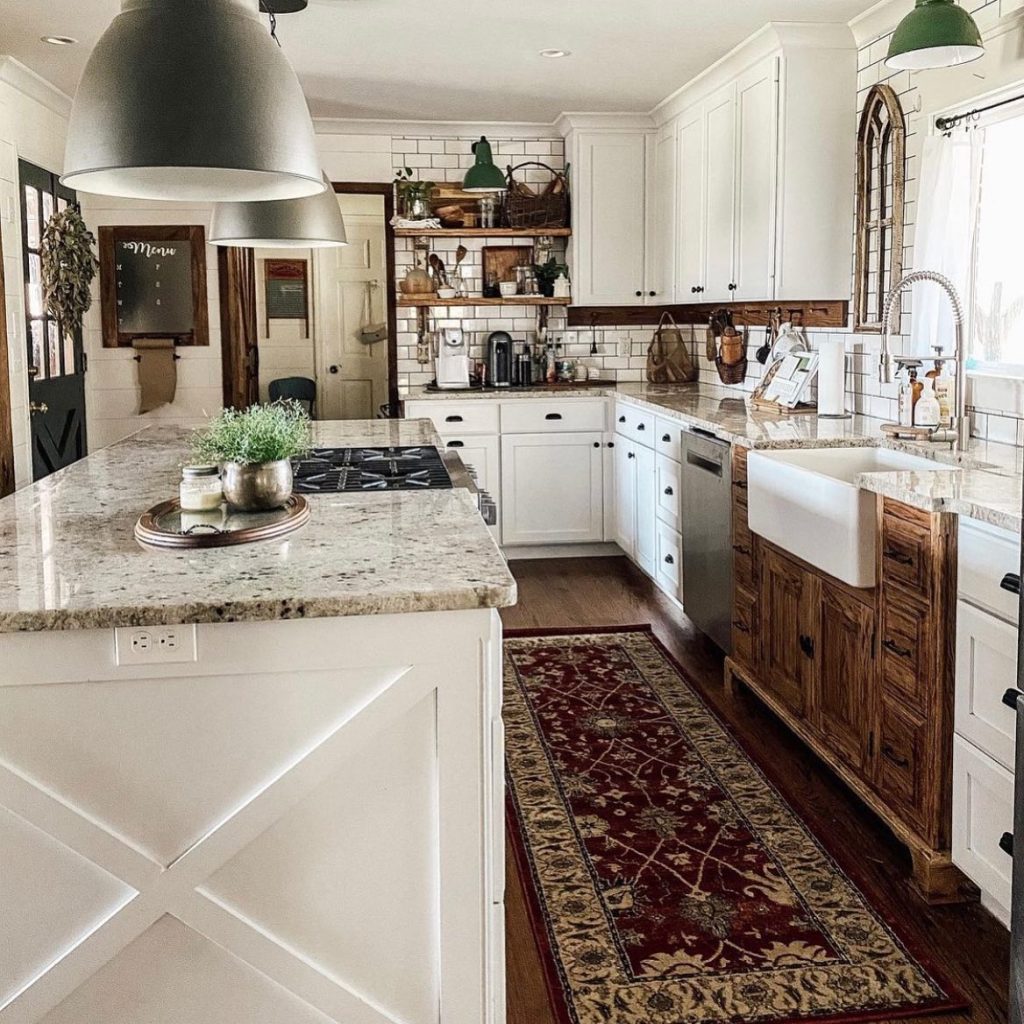 6. Mix Industrial and Rustic Elements in the Kitchen