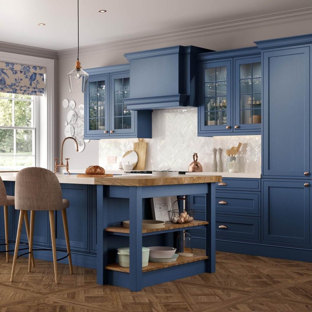 7. Charming Cottage Vibes in Cornflower Blue