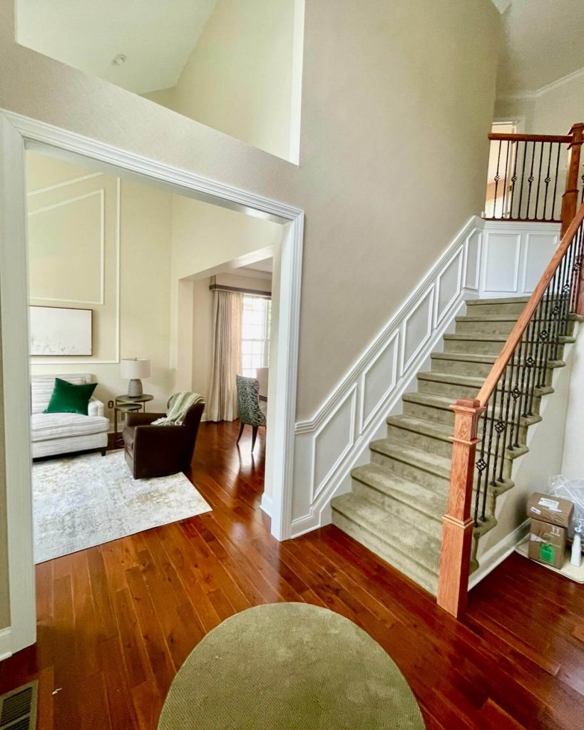 8. Diagonal Wainscoting for a Transitional Twist