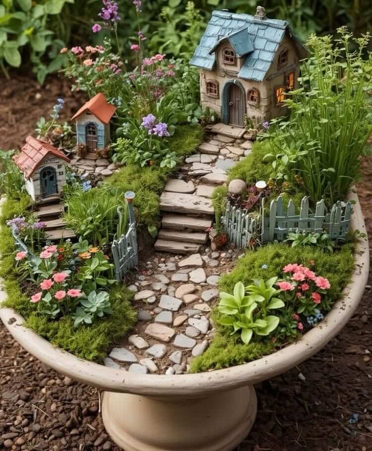 1. Charming Pedestal Village Garden