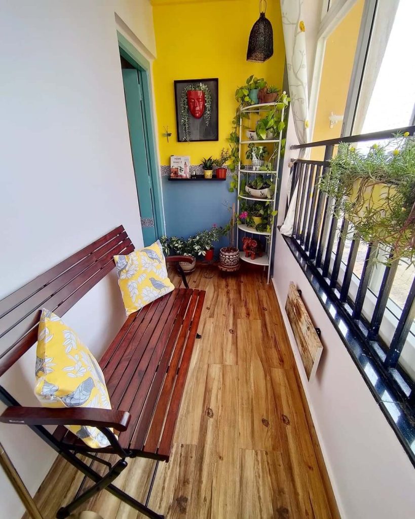 1. Bright and Artistic Balcony Nook