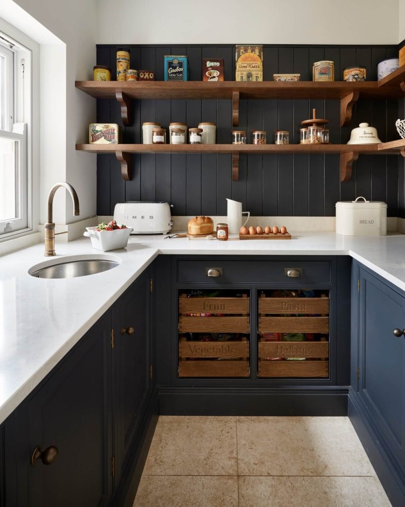 11. Vintage-Inspired Pantry with Rustic Charm