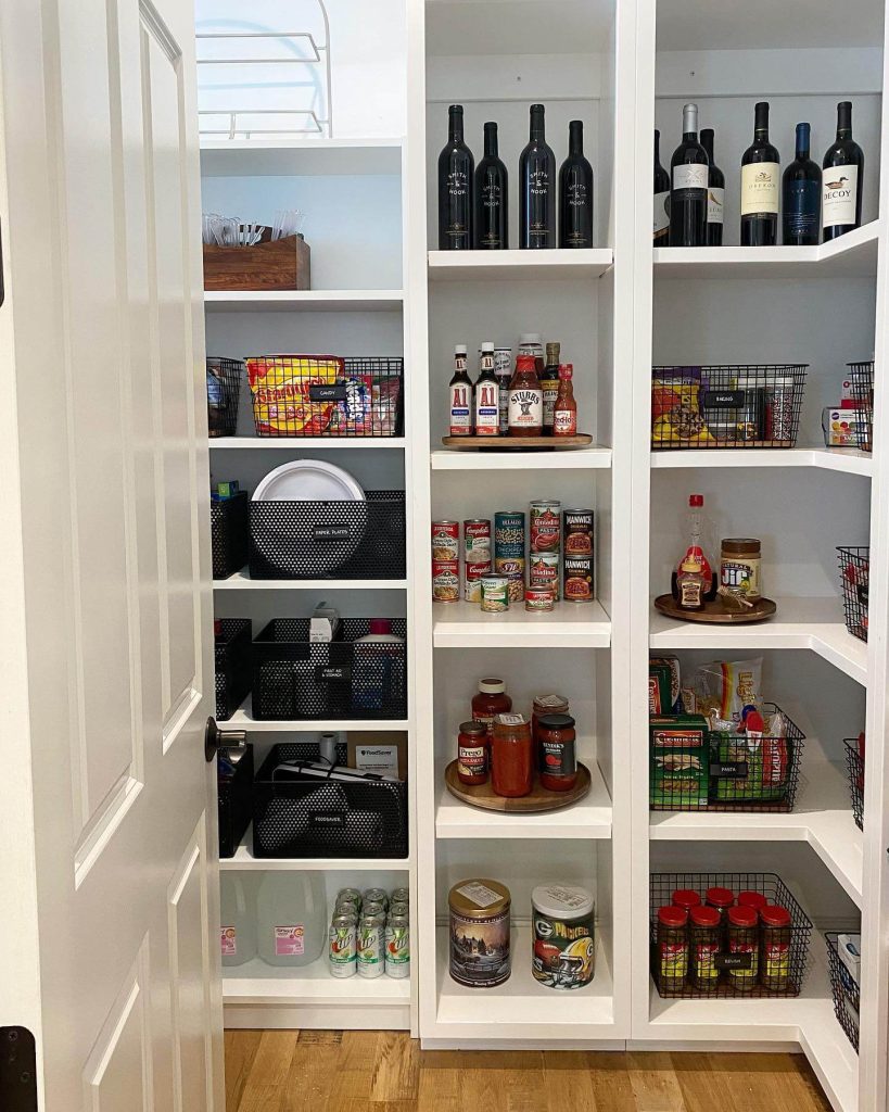 12. Use Grid Shelving with Baskets for a Clean, Modern Look