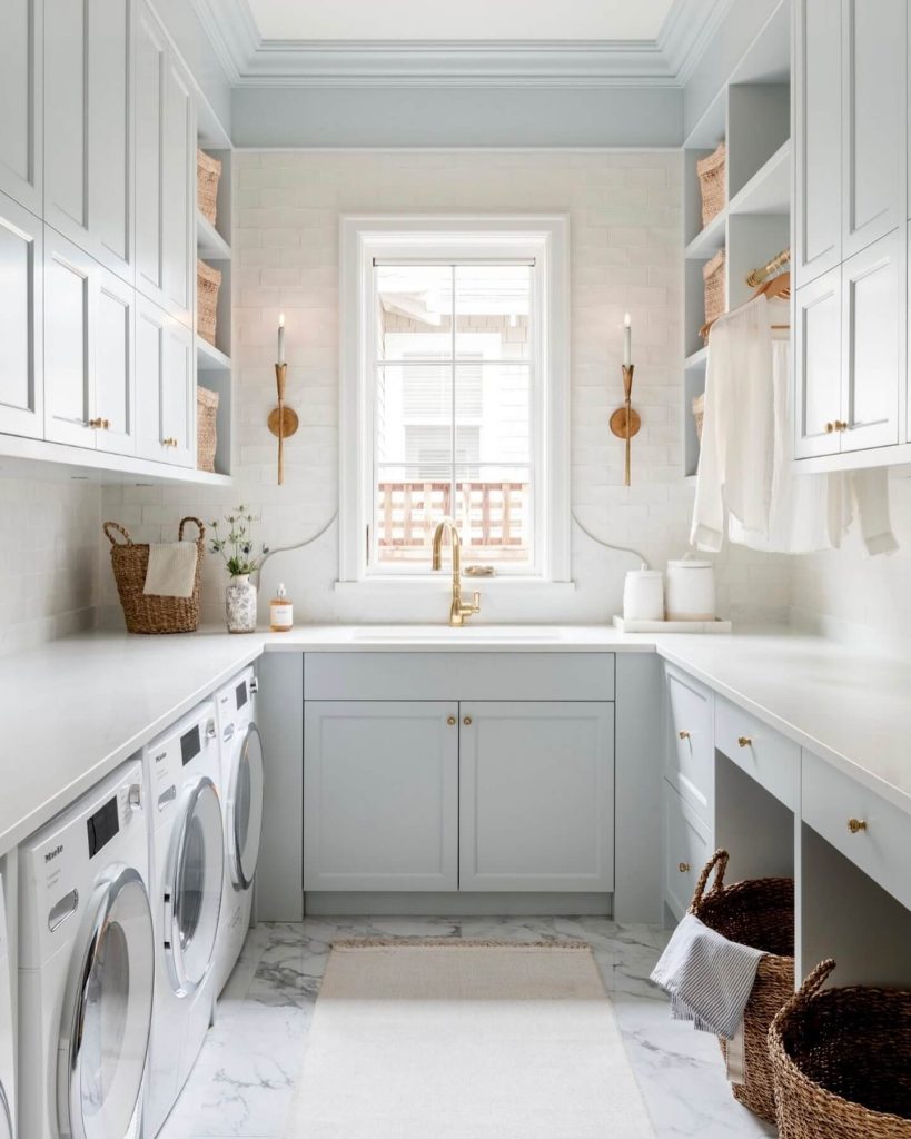 12. Light and Luxe Laundry Retreat