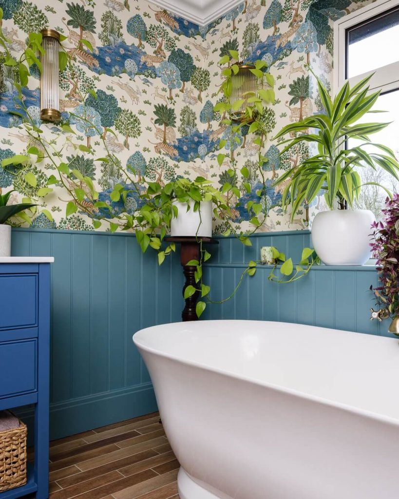 12. Botanical Fantasy: Turn Your Bathroom into a Jungle Escape