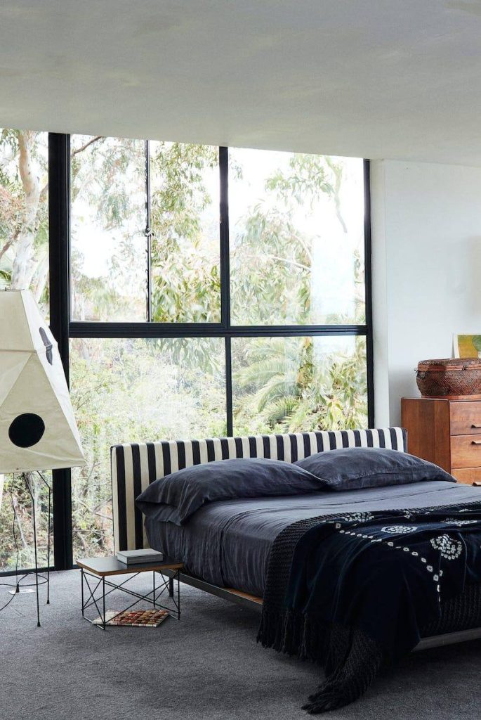 Cozy Room Decor Ideas Minimalist Black Striped Bed