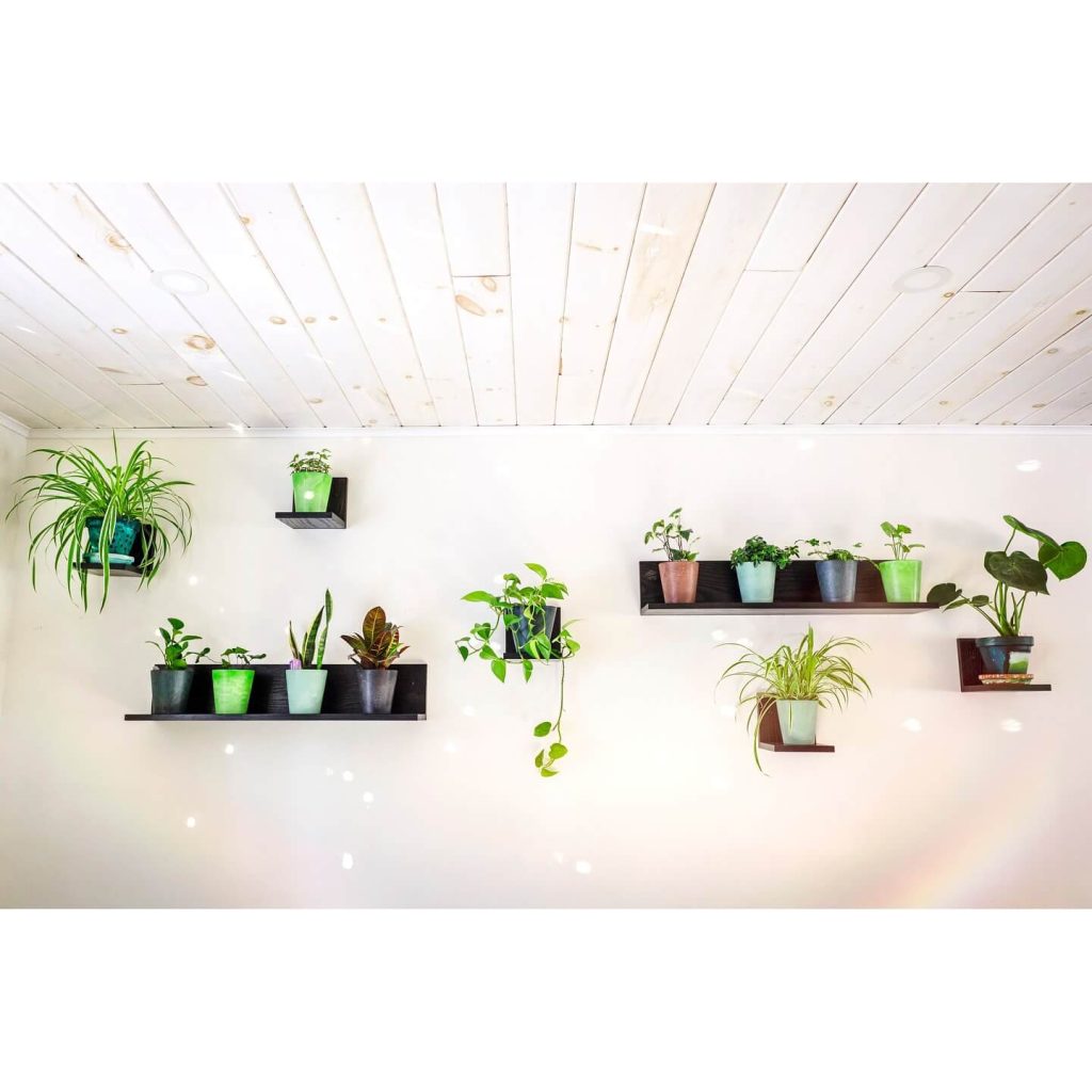 12. Floating Mini Shelves for a Clean Modern Look