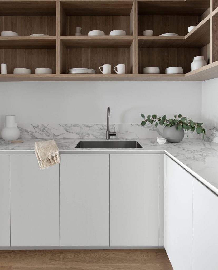 12. Scandi-Modern with Marble and Minimalism