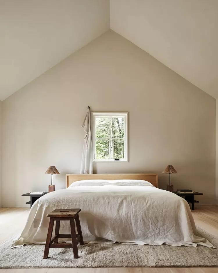 13. Japandi Interior Ideas Vaulted Bedroom Simplicity