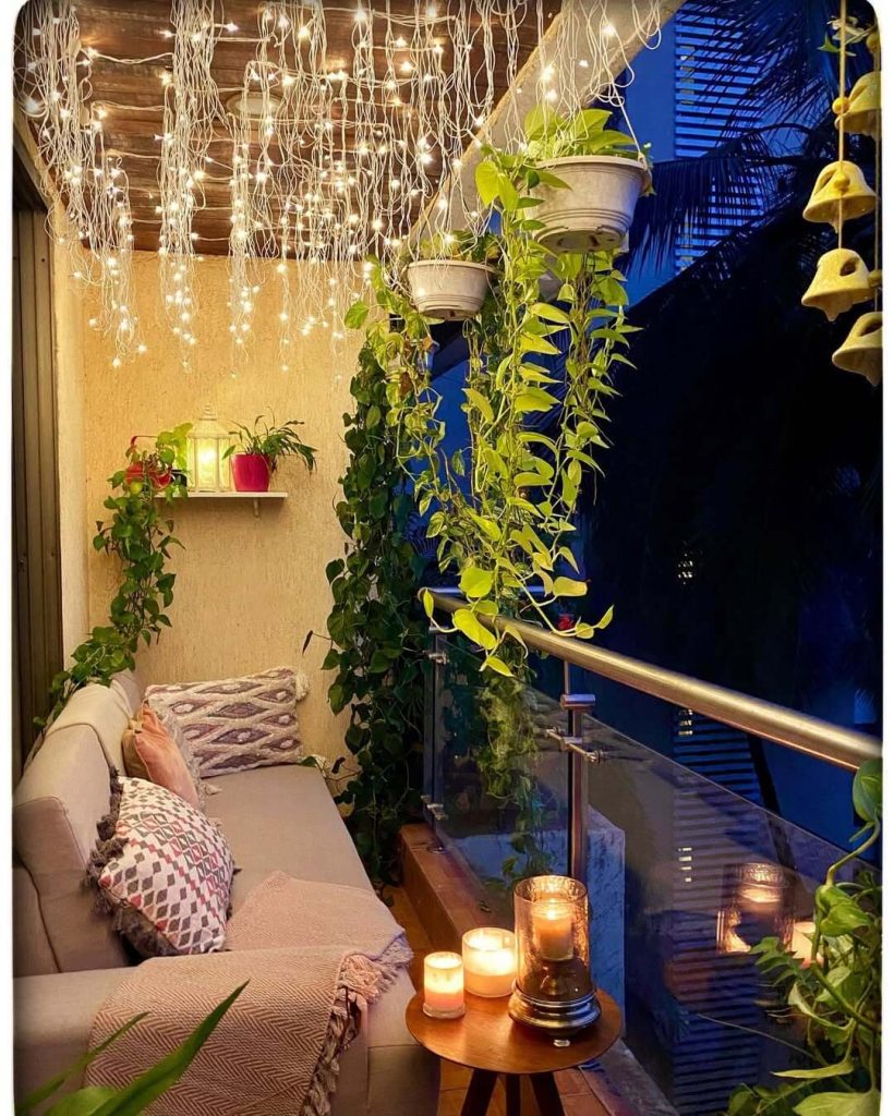 13. Twilight Garden Lounge with Hanging Vines
