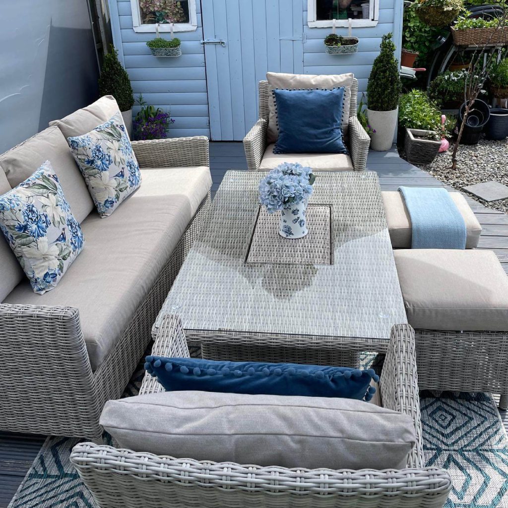 14. Create a Courtyard Feel with Compact Outdoor Furniture