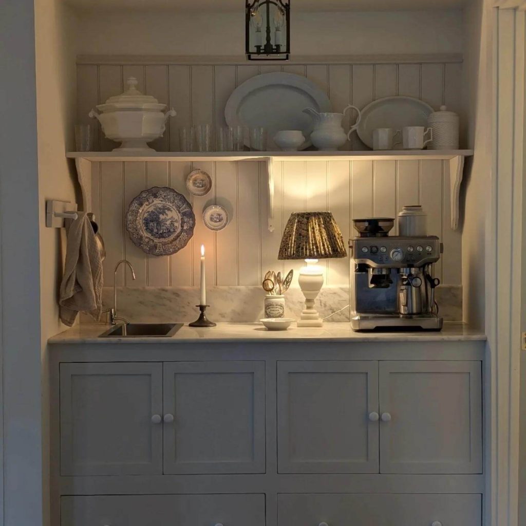 14. Cottagecore Coffee Nook with Vintage Romance