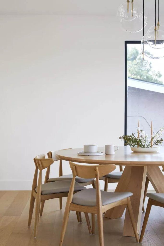14. Japandi Interior Ideas Clean Round Dining Set