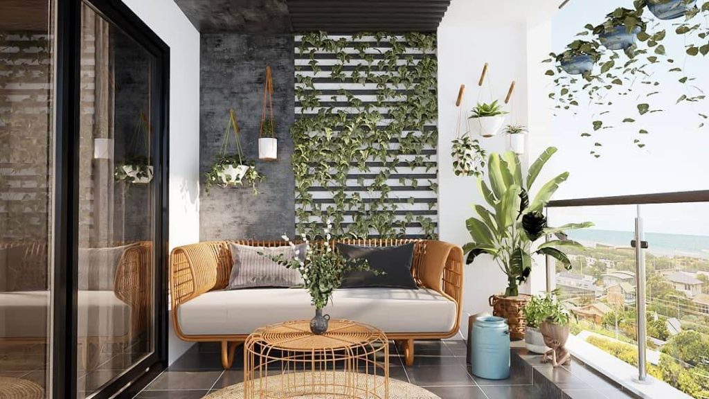 15. Contemporary Balcony with Vertical Green Wall