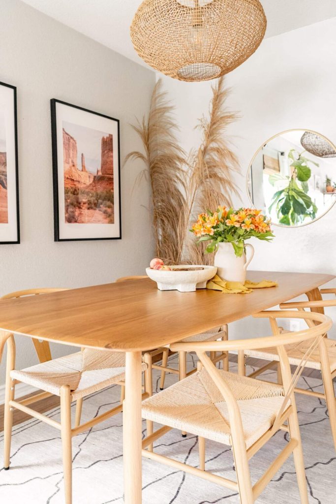 15. Japandi Interior Ideas Boho Touch Dining Area